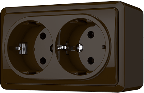 Розетка Vilma SL+250, 2-местная, с заземлением, коричневая Розетка Vilma SL+250, 2-местная, с заземлением, коричневая